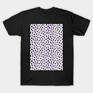 White and purple Spot Dalmatian Pattern T-Shirt